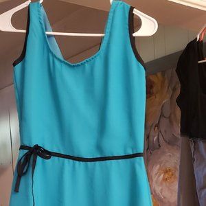 Teal, green blue dress with side tie